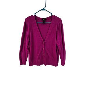 Lane Bryant Women's Cardigan Sweater Button Up V Neck Purple Size 18/20 Classic
